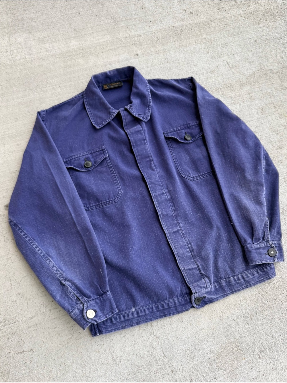 Vintage 70s 80s Faded Cyclist Style Euro Italian Chore Jacket